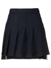 RMB Wool Mini Pleated Skirt Navy - THOM BROWNE - BALAAN 2