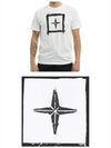 Stencil Two Logo Short Sleeve T-Shirt White - STONE ISLAND - BALAAN.