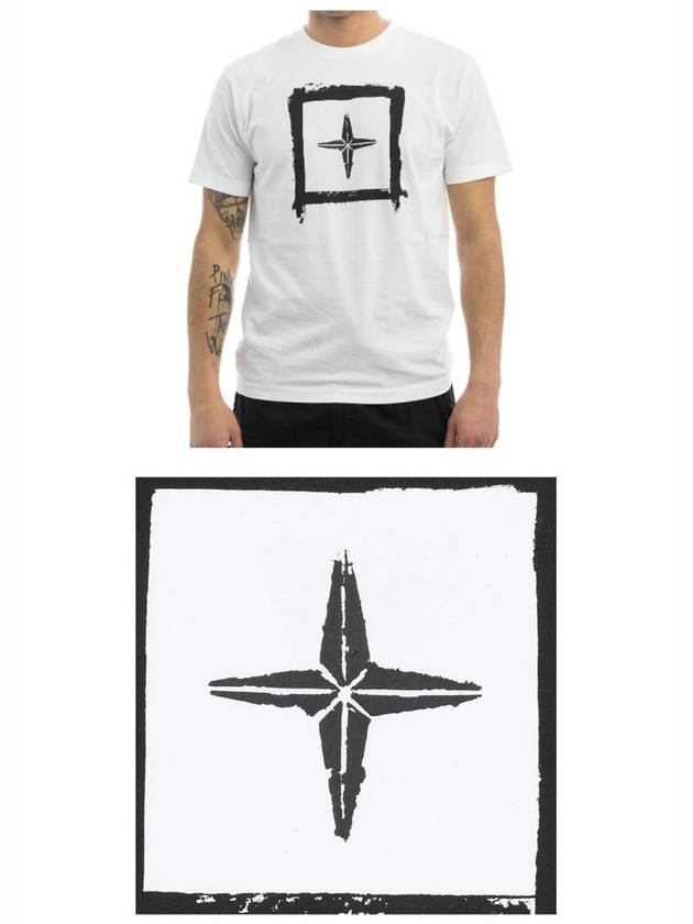 Stencil Two Logo Short Sleeve T-Shirt White - STONE ISLAND - BALAAN 6