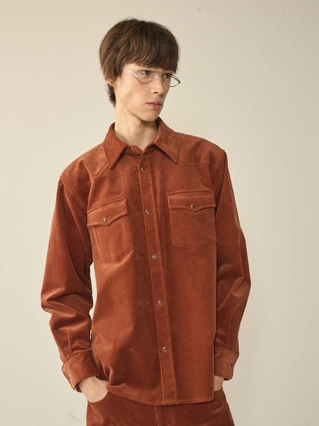 Western Corduroy Shirt Cinnamon Brown - KINETO - BALAAN 1