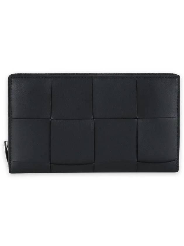 Cassette Zipper Long Wallet Black - BOTTEGA VENETA - BALAAN 3