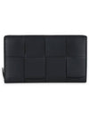 Cassette Zipper Long Wallet Black - BOTTEGA VENETA - BALAAN 2