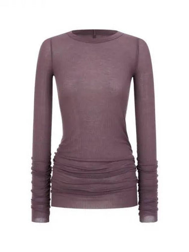 WOMEN Ribbed Long Sleeve T-Shirt Purple 270513 - RICK OWENS - BALAAN 1