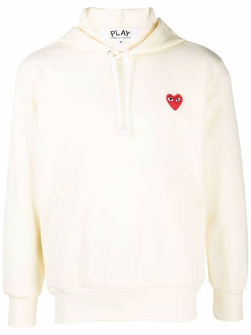 Red Waffen Hooded Sweatshirt - COMME DES GARCONS PLAY - BALAAN 1