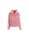 Boke Flower Embroidered Logo Zip-Up Hoodie Pink - KENZO - BALAAN 2