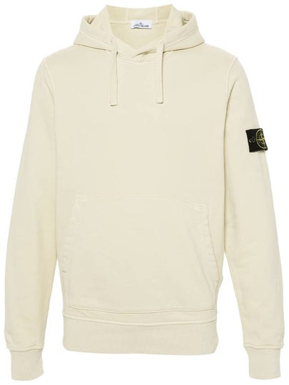 Wappen Patch Brushed Cotton Fleece Hoodie Plaster - STONE ISLAND - BALAAN 2