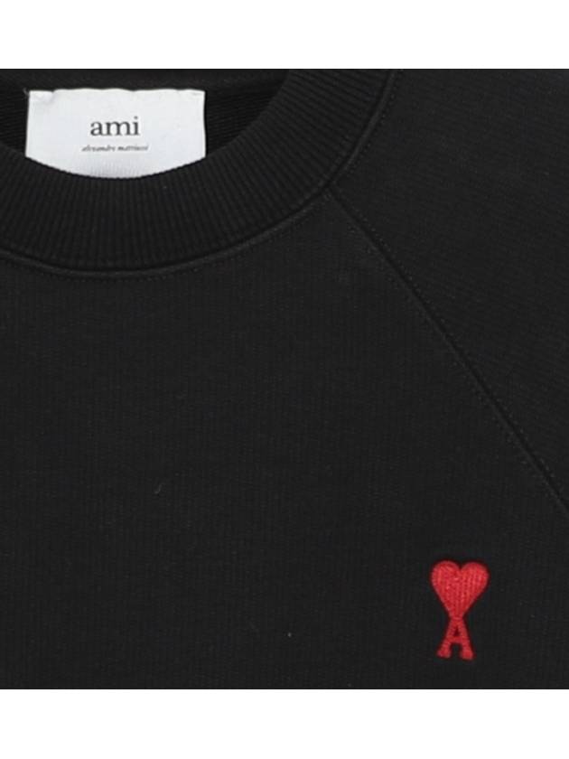 Men's Small Heart Logo Sweatshirt Black - AMI - BALAAN 3