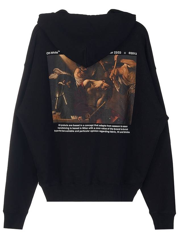 Caravaggio Print Hooded Zip-up OMBE015C99FLE0041001 - OFF WHITE - BALAAN 4