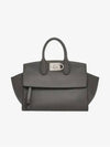 Studio Soft Top Handle Tote Bag Grey - SALVATORE FERRAGAMO - BALAAN 3