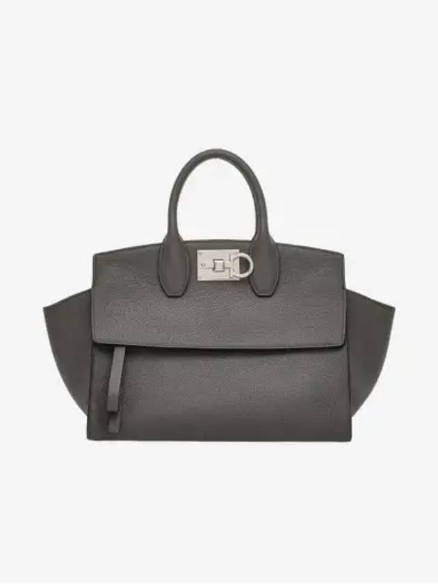 Studio Soft Top Handle Tote Bag Grey - SALVATORE FERRAGAMO - BALAAN 3