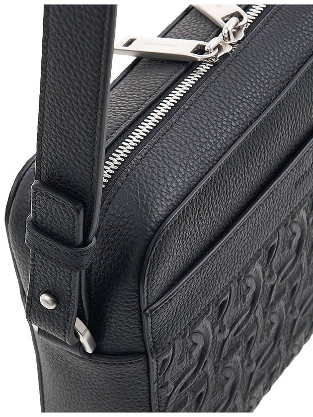 Embossed Gancini Pattern Cross Bag Black - SALVATORE FERRAGAMO - BALAAN 8