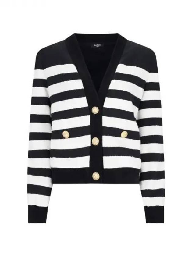 gold button striped cardigan - BALMAIN - BALAAN 1