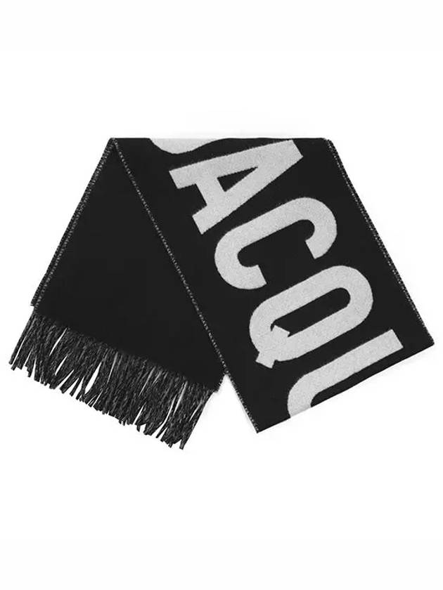 Lecharpe Fringe Logo Virgin Wool Muffler Black - JACQUEMUS - BALAAN 4