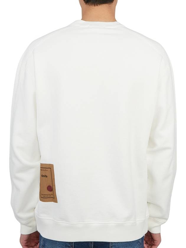 Men's Garment Dyed Crew Neck Sweatshirt White - TEN C - BALAAN 5