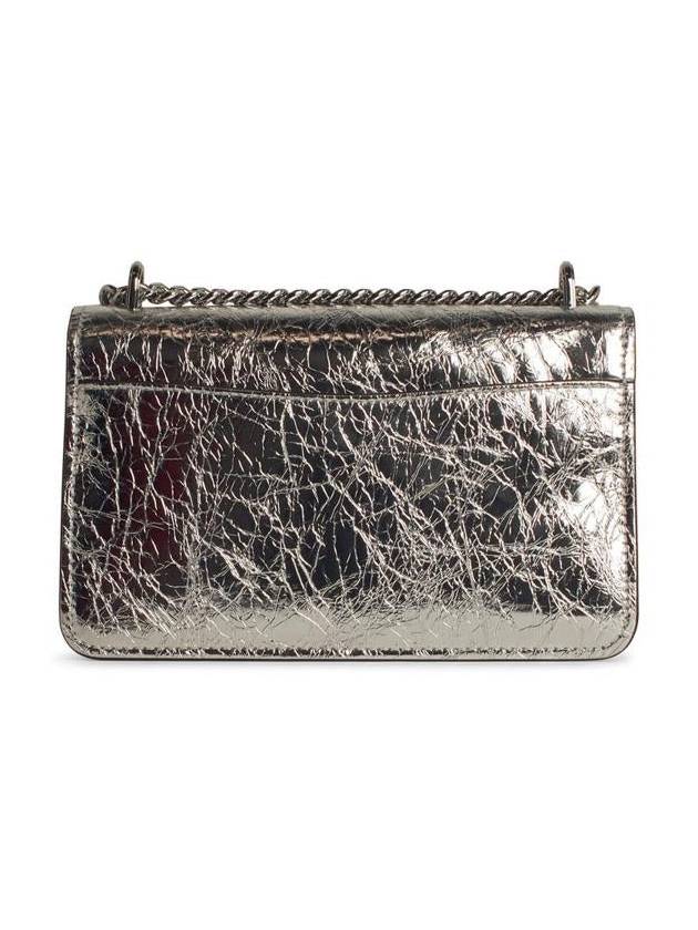 Michael Kors 'Claire' Silver Leather Crossbody Bag - MICHAEL KORS - BALAAN 3