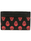 Biker Skull Card Wallet Black Red - ALEXANDER MCQUEEN - BALAAN.