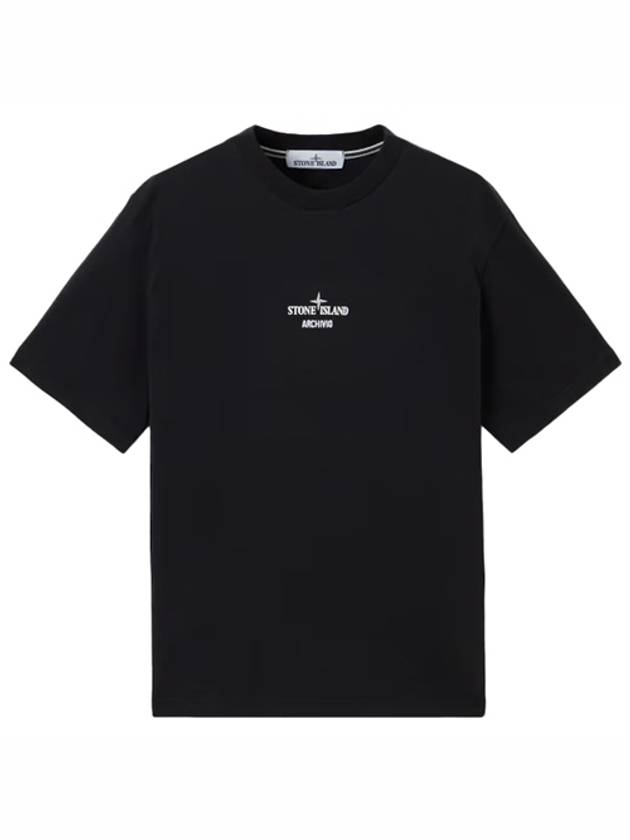 Logo Cotton Short Sleeve T-Shirt Black - STONE ISLAND - BALAAN 2