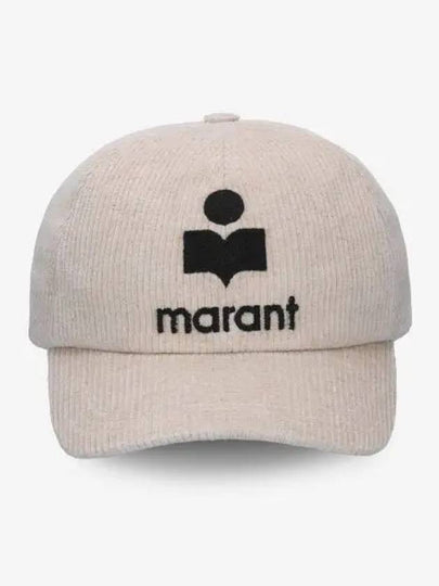 Tyron Embroidered Logo Corduroy Ball Cap Ivory - ISABEL MARANT - BALAAN 2