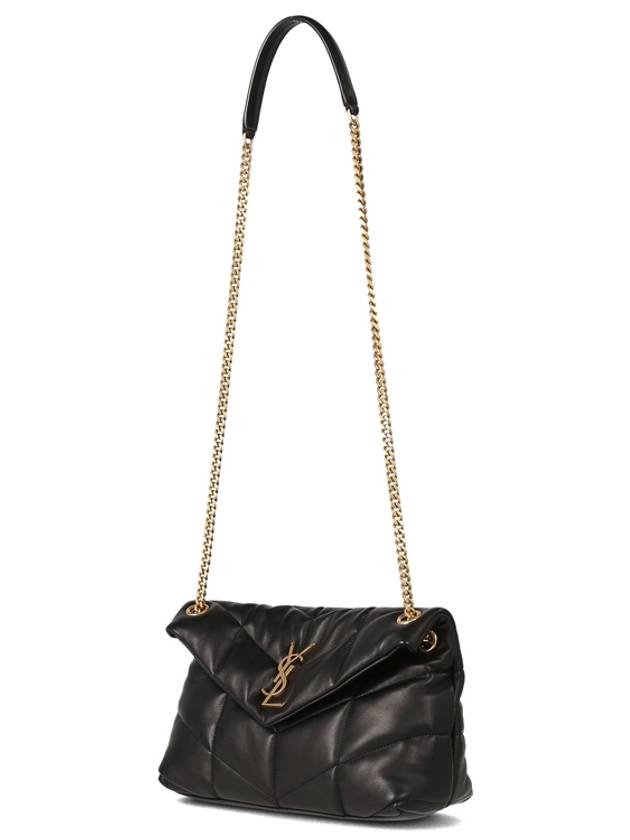 Quilted Lambskin Puffer Small Shoulder Bag Black - SAINT LAURENT - BALAAN 4