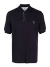 Logo Cotton Polo Shirt Blue - BRUNELLO CUCINELLI - BALAAN 2