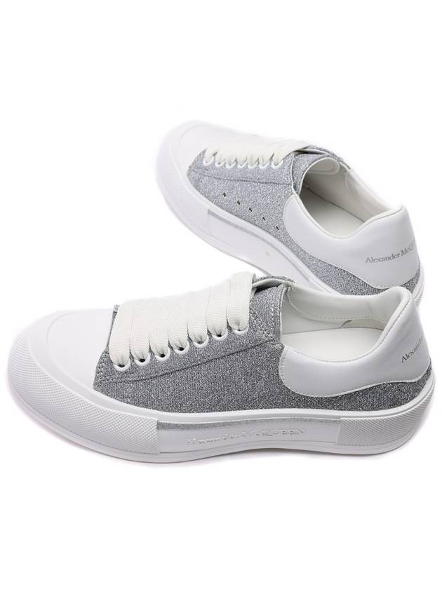 Plimsol Glitter Low Top Sneakers Grey - ALEXANDER MCQUEEN - BALAAN 7