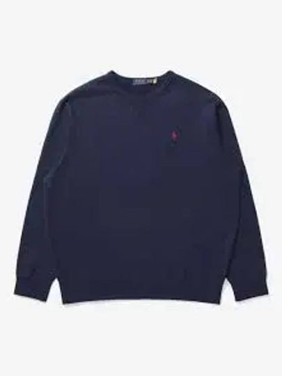 Embroidered Logo Pony Crew Neck Sweatshirt Navy - POLO RALPH LAUREN - BALAAN 2