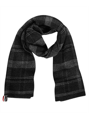 Tartan Check Scarf Dark Grey - THOM BROWNE - BALAAN 1