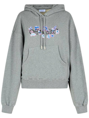 Off-White 'Flower' Grey Cotton Sweatshirt - OFF WHITE - BALAAN 1