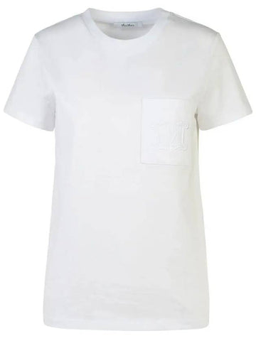 PAPAIA Pocket Logo T Shirt White 2421946011 001 - MAX MARA - BALAAN 1