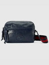 Tonal Double G Leather Shoulder Bag Dark Blue - GUCCI - BALAAN 2