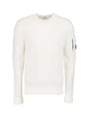 Lens Wappen Crew Neck Knit Top White - CP COMPANY - BALAAN 2