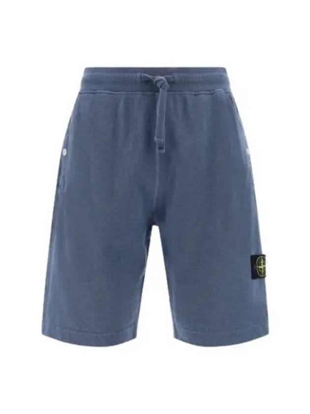 Wappen Patch Old Regular Fit Shorts Avio Blue - STONE ISLAND - BALAAN 2