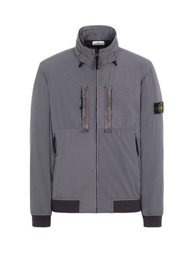 Men's Wappen Patch Technology Nylon Bomber Zip-Up Jacket Charcoal - STONE ISLAND - BALAAN 1