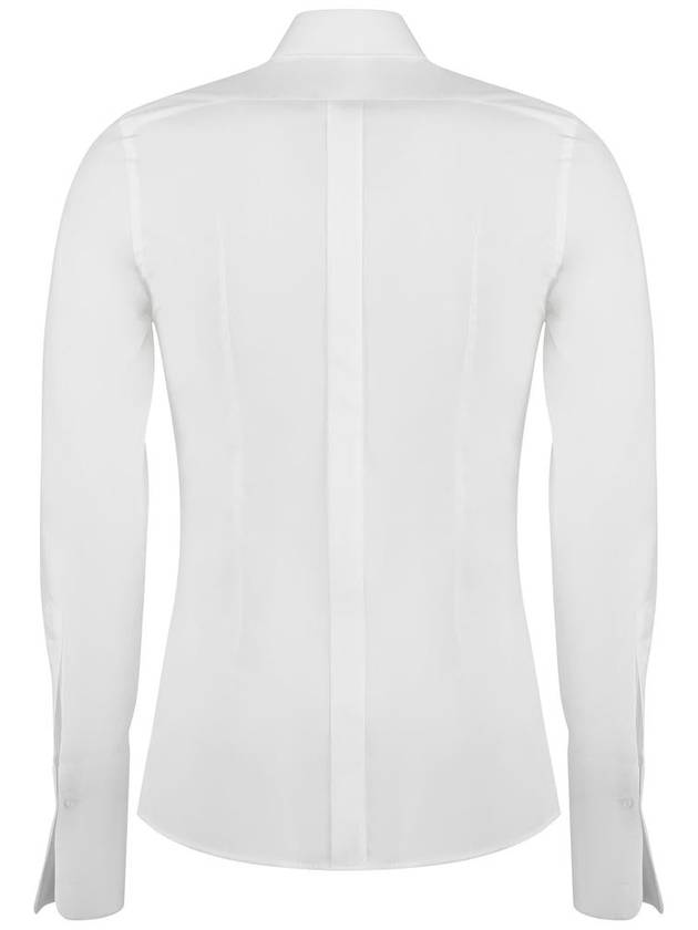 Men's Cotton Poplin Gold Fit Tuxedo Long Sleeve Shirt White - DOLCE&GABBANA - BALAAN 3