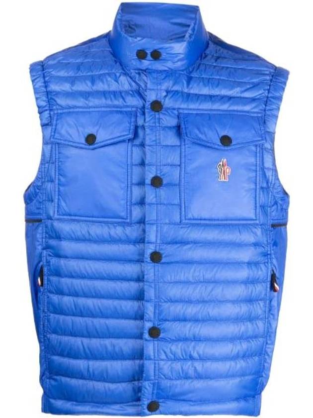 Grenoble Logo Patch Quilted Vest Blue - MONCLER - BALAAN 1