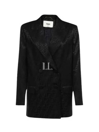 Logo Double Button Blazer Jacket Black - FENDI - BALAAN 2