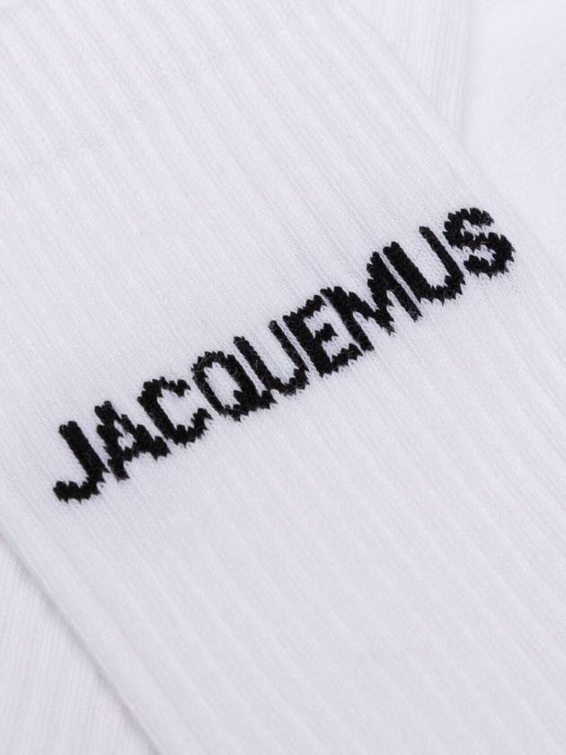 Les Chaussettes Ribbed Crew Socks White - JACQUEMUS - BALAAN 3