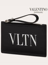 VLTN logo strap coin zipper card wallet black - VALENTINO - BALAAN.