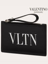 VLTN Logo Strap Coin Zipper Card Wallet Black - VALENTINO - BALAAN 3