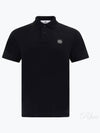 Pique Stretch Cotton Short Sleeve Polo Shirt Black - STONE ISLAND - BALAAN 2