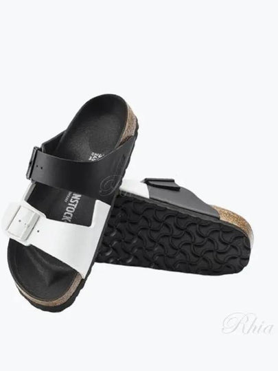 Arizona Split Slippers Black White - BIRKENSTOCK - BALAAN 2