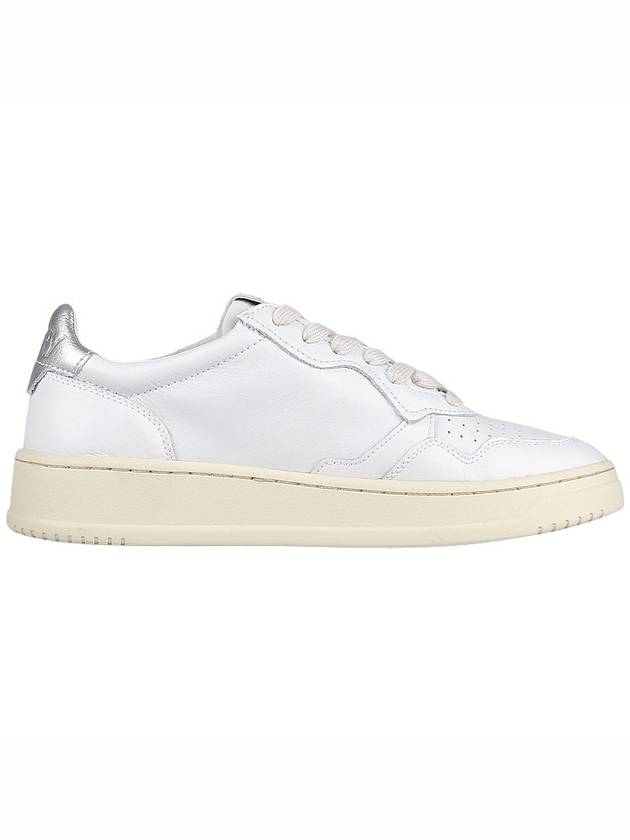 Medalist Leather Metal Silver Tab Low Top Sneakers White - AUTRY - BALAAN 5