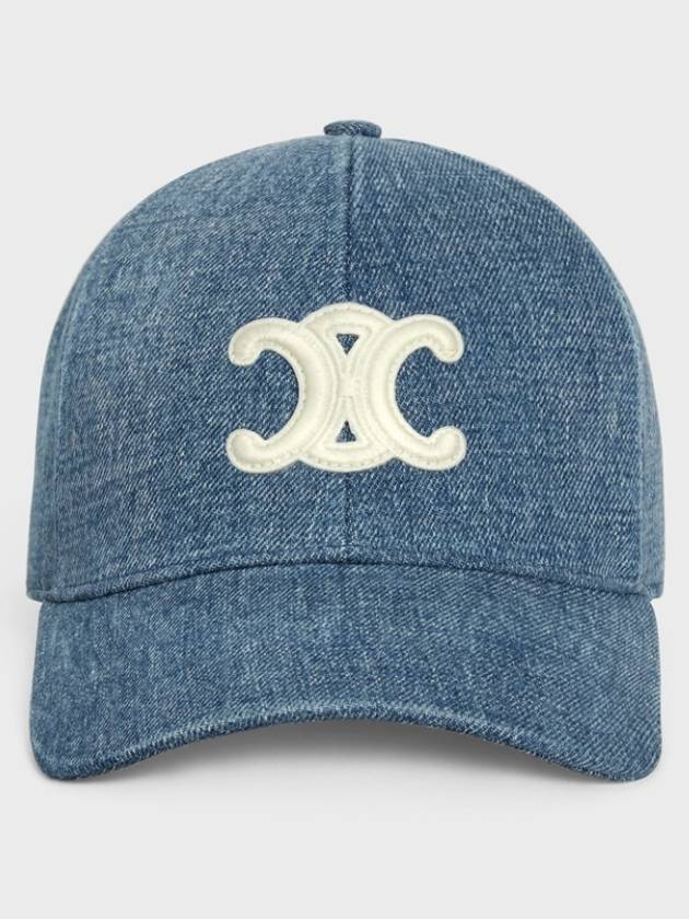 Triomphe Union Wash Denim Ball Cap Blue - CELINE - BALAAN 6