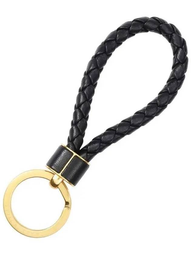 Intrecciato Lambskin Key Holder Black - BOTTEGA VENETA - BALAAN 4