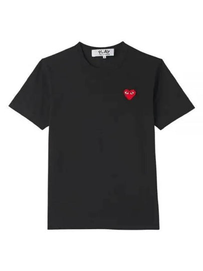 Play Red Heart Waffen Short Sleeve T-Shirt Black P1 T108 1 - COMME DES GARCONS PLAY - BALAAN 2