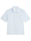 Heart Logo Printing Short Sleeve Shirt Blue - AMI - BALAAN 1