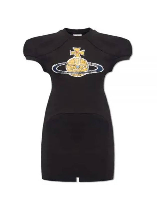 ORB Plain Logo Short Dress Black - VIVIENNE WESTWOOD - BALAAN 2