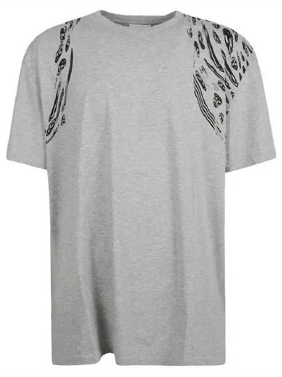 Men's Harness Skull Short Sleeve T-Shirt Grey - ALEXANDER MCQUEEN - BALAAN 2