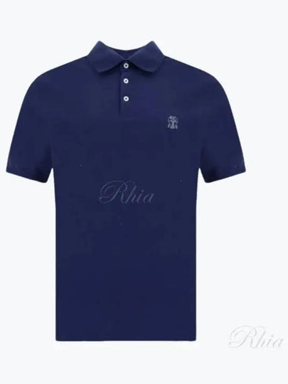 Logo Short Sleeve Polo Shirt Navy - BRUNELLO CUCINELLI - BALAAN 2