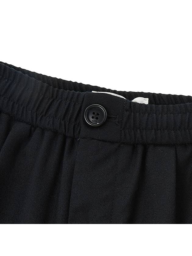 waist band straight pants black - AMI - BALAAN.